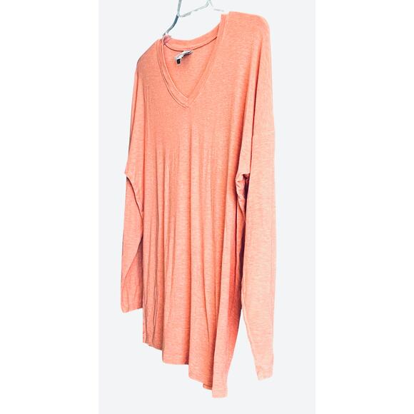 CABI LONG SLEEVE V-NECK PULL-OVER TOP/T-SHIRT, WOMENS, M, PEACH, RAYON - Picture 4 of 11